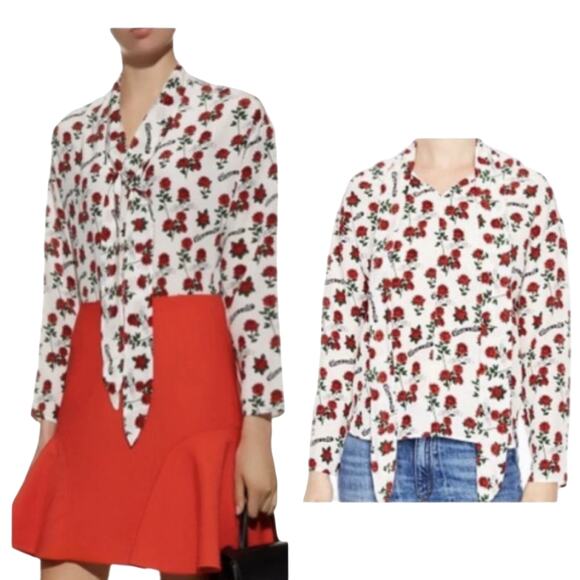 TR Sandro Paris Bessie Rose silk blouse - EUC - Picture 1 of 16